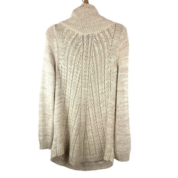 Anthropologie Guinivere Cowlneck Wool Blend Sweater w/ Pockets Cream NWT Sz S - Picture 2 of 9